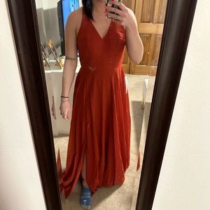 Azazie rust dress